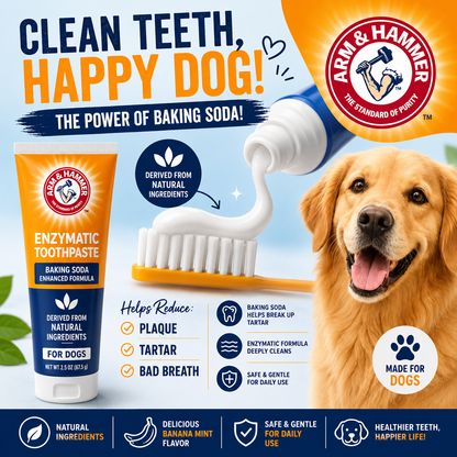 Pets Tartar Control Dog Dental Care Kit, Banana Mint Flavor Toothpaste with Baking Soda, Double-Sided Toothbrush and Finger Brush Included, 2.5 Oz, 3-Piece