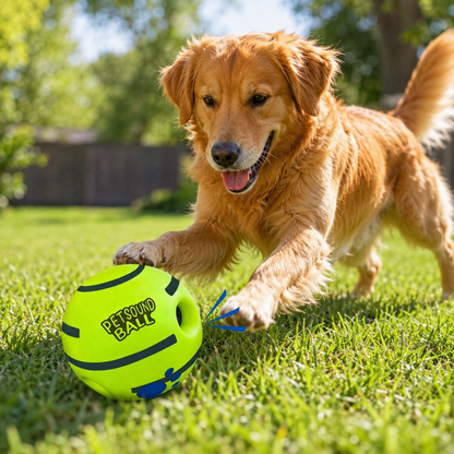 Interactive sound dog treat ball